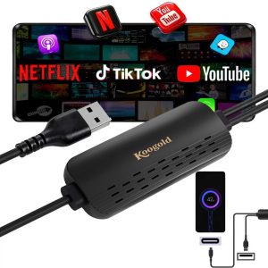 Wireless CarPlay Adapter with Screen Mirroring | Auto-Connect, and Play Local Media Playback，USB-A USB C Plug