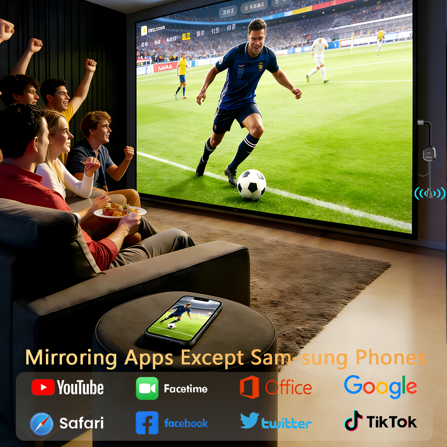 4K Wireless Display Adapter for TV, Screen Mirroring iOS Android Windows | Wireless display adapter enables screen mirroring from iOS, Android and Windows devices to TV, monitor or projector - Image 4