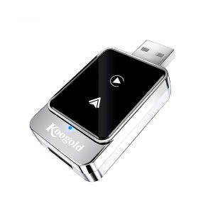 CrystalSync Elite Wireless CarPlay Adapter for Apple i-Phone i-OS 10+ and Android Auto, Mini Edition, Converts Factory Wired to Wireless, Plug and Play