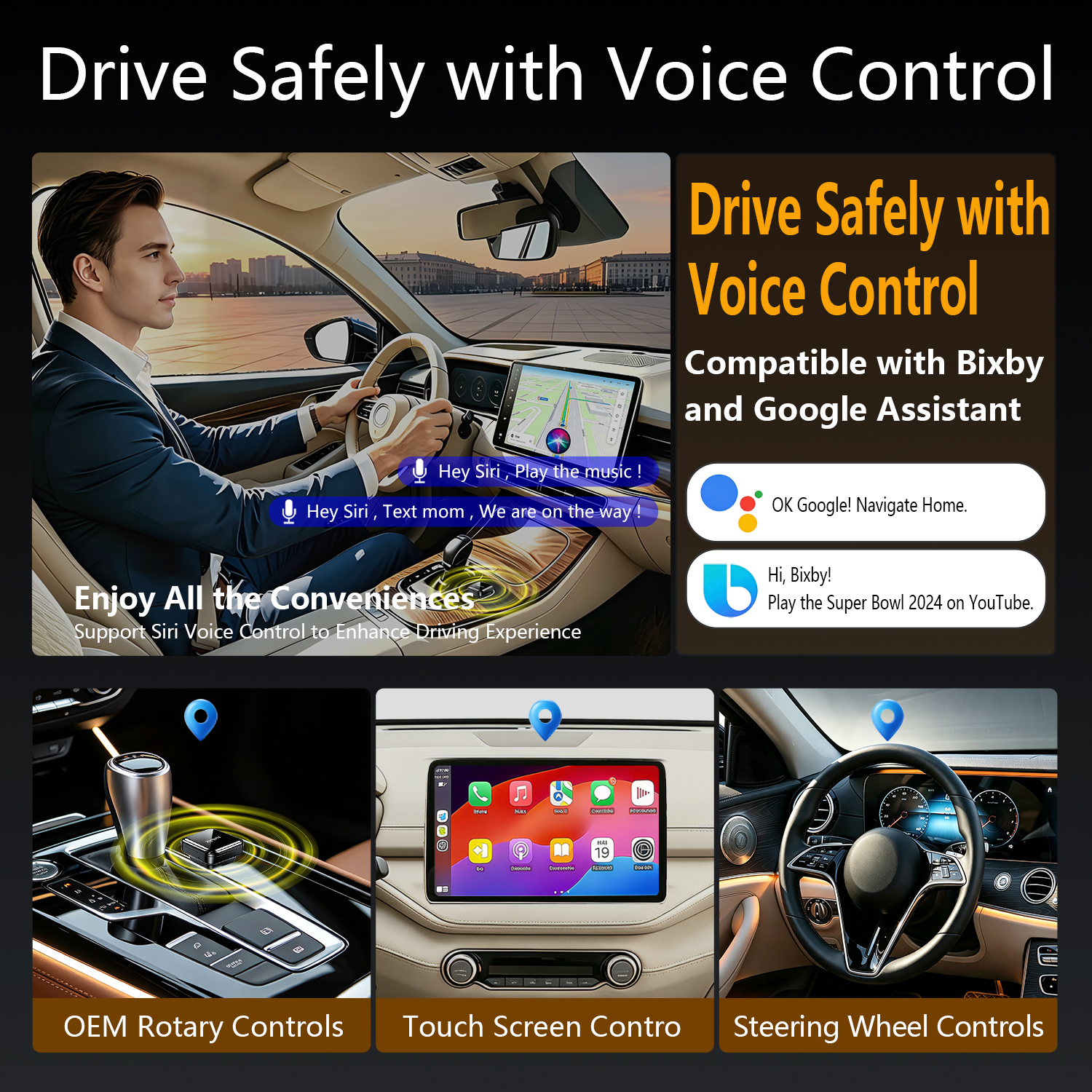 4 in 1 Wireless CarPlay and Android Auto Adapter | Easy Setup Plug and Play, Fast Seamless Use, Supports 1000+ Cars with Built-in Wired Car Play/Android Auto, Compact Design - Image 6