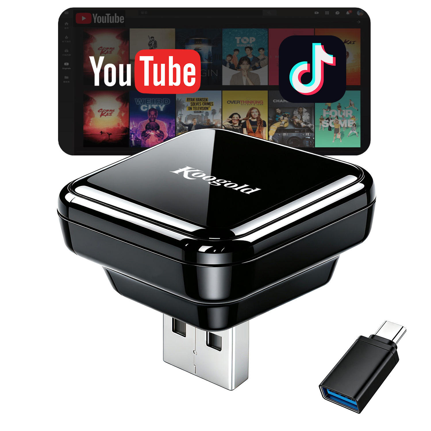 4 in 1 Wireless CarPlay and Android Auto Adapter | Easy Setup Plug and Play, Fast Seamless Use, Supports 1000+ Cars with Built-in Wired Car Play/Android Auto, Compact Design - Image 3